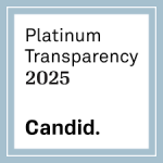 A square badge that reads 'Platinum Transparency 2025' with the text 'Candid.' below it.